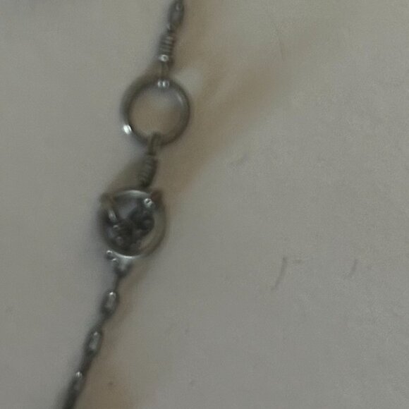 Alexis Bittar lucite blue stud earrings and matching horseshoe necklace - Picture 4 of 7